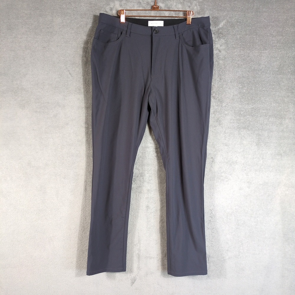 Mott & Bow Troy 5-Pocket Travel Pants Granite Gray Mens 35x32 Polyester Techwear